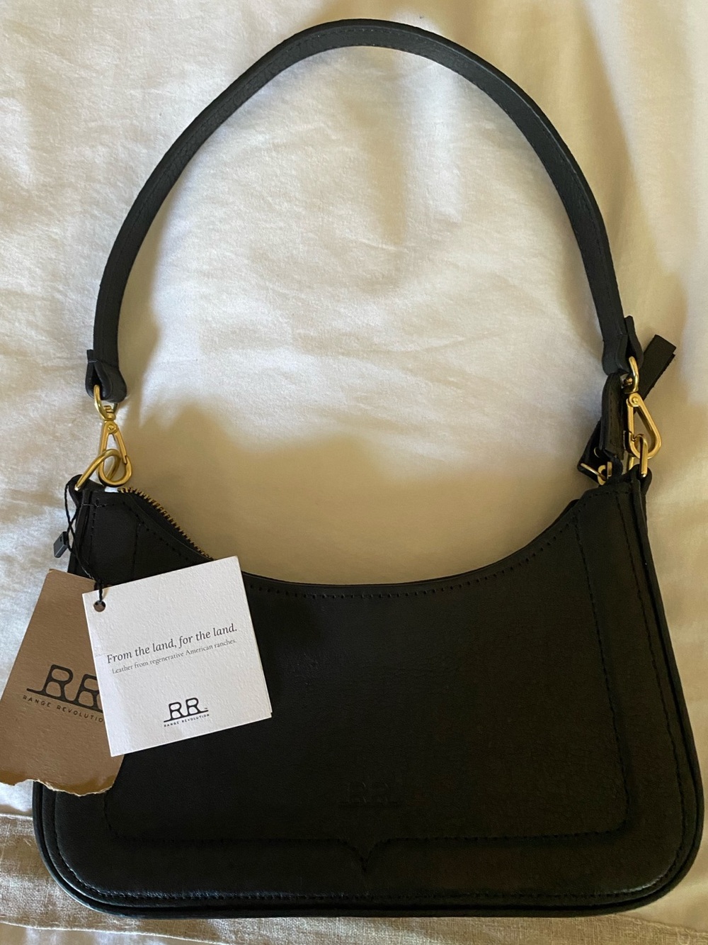 NWT Range Revolution Western Baguette Shoulder Bag Handcrafted in the USA Black - Picture 8 of 16